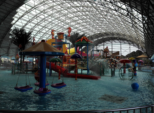 water park space frame roof
