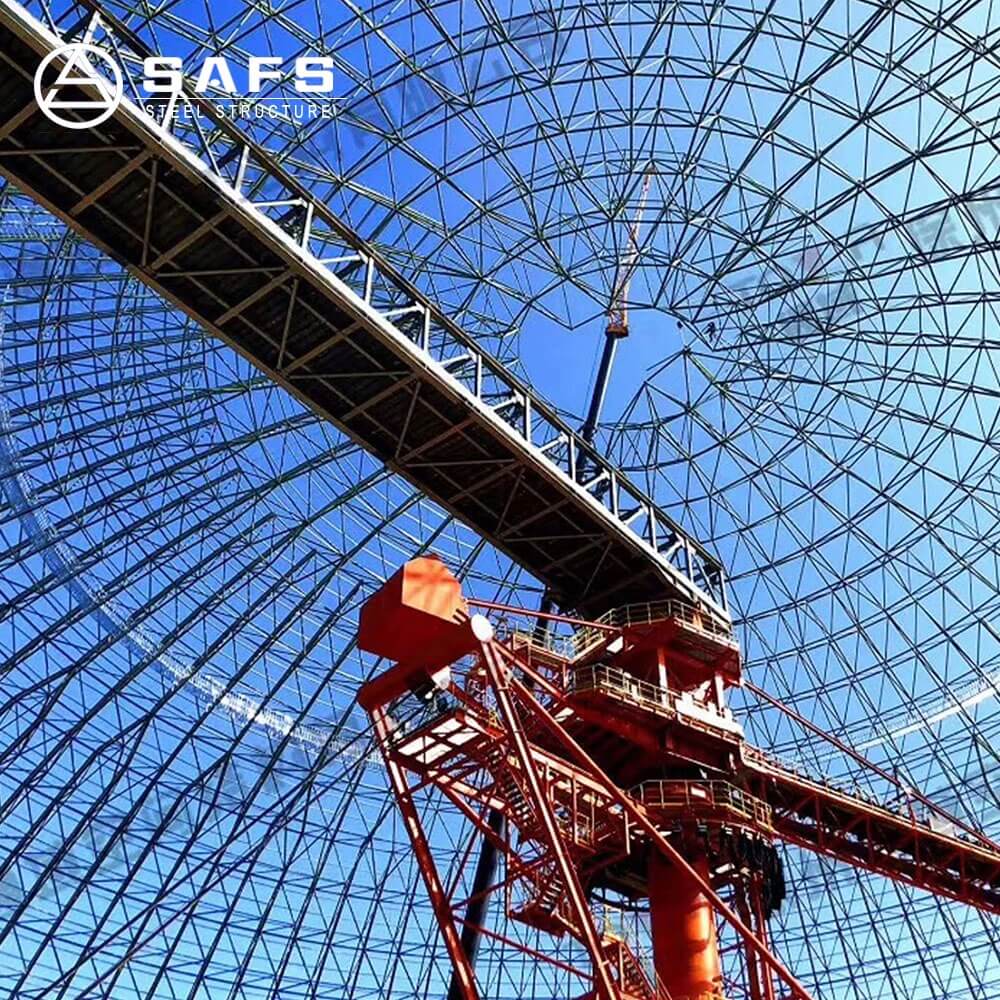 Low Cost Space Frame Structural for Dome Coal Storage Shed Construction