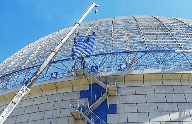 Dome space frame flat installation