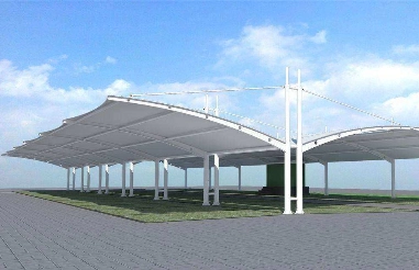 Performance performance of new roof membrane structure carport