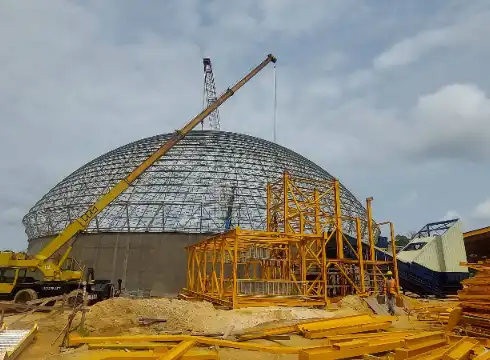 steel space frame clinker shed