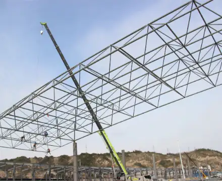 Steel structure space frame hoisted