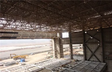 Key points and example analysis of space frame engineering for aircraft maintenance hangar in the base