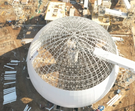 Spherical space frame steel structure dome roof
