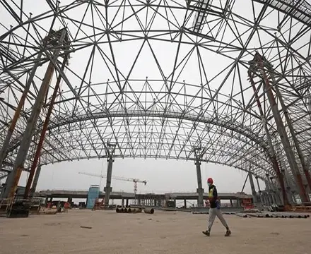 Airport terminal steel structure space frame project