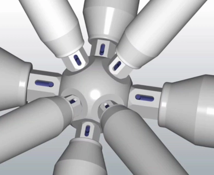 Bolted ball space frame node design
