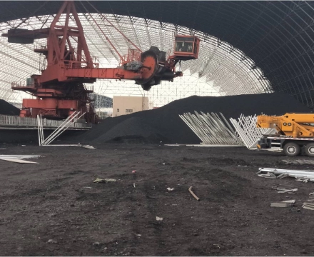 Coal storage shed construction