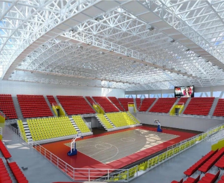 Steel space frame roof structure