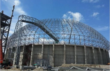 How is the scalability and innovativeness of the spherical space frame demonstrated